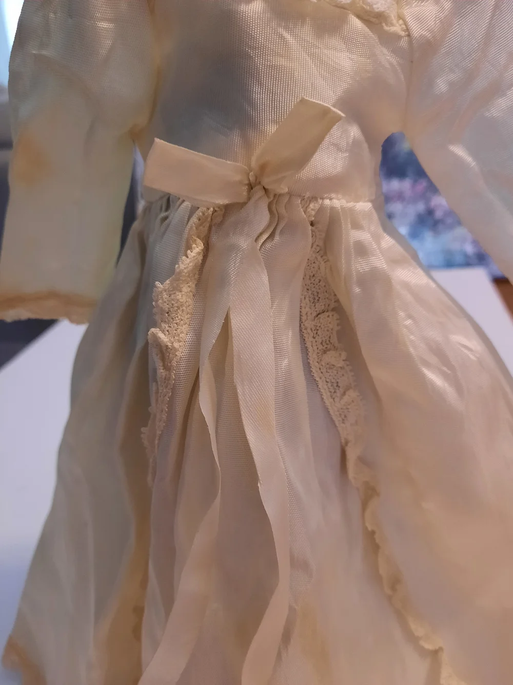Vintage Ivory Doll Dress with Full Skirt